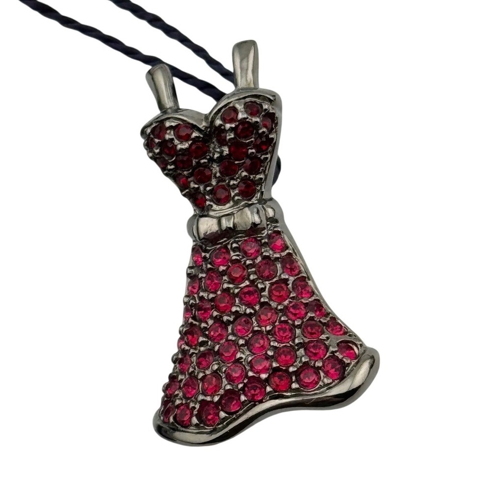 Swarovski Red Dress Pin 1513952 Gunmetal Red‎ Crystal Brooch